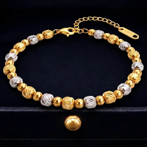 Pulseras de Pareja Ajustables Unisex Color Dorado | Grado B