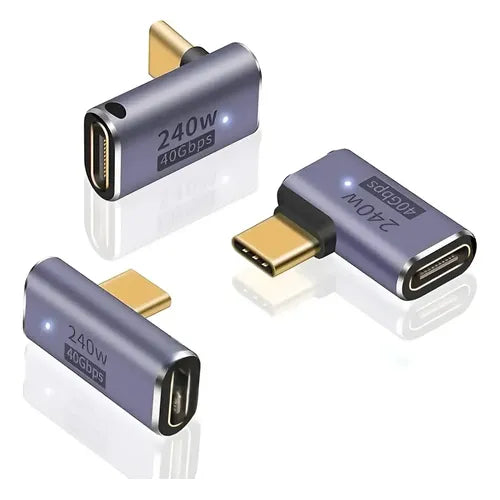 Adaptador USB C de 180 Grados 240W 8K Compatible con Thunderbolt 3 y 4 | Grado B