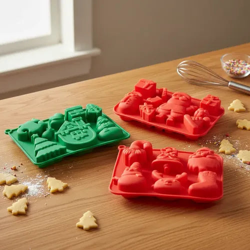 Molde Silicón Navidad 14 Figuras Árbol Jengibre Santa Nieve