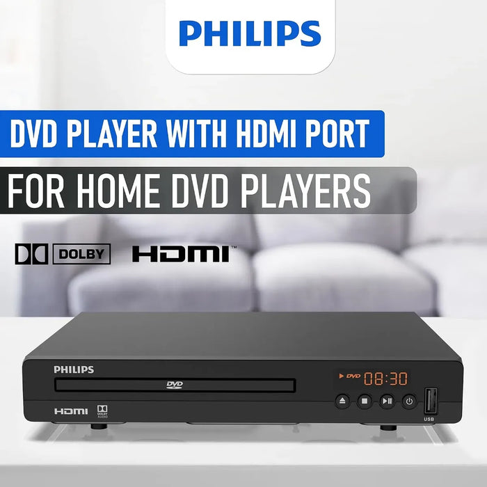 Philips DVD Players for TV with HDMI Port 1080P All Region HD DVD Player for Smart TV USB Input Remote Control Device, Mini DVD CD Player for Home Stereo System, HDMI and RCA Cable Included GRADO B