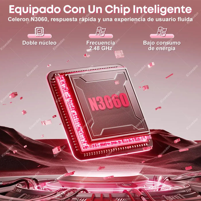 Laptop Portátil Kinwodon Intel Celeron N3060 4Gb Ram + 512Gb Ssd Windows 10 Pro | 14.1'' Fhd 1920*1080 + 8000Mah Batería Oro Rosa Grado B (Va Lento Y El Puntero Se Mueve Solo