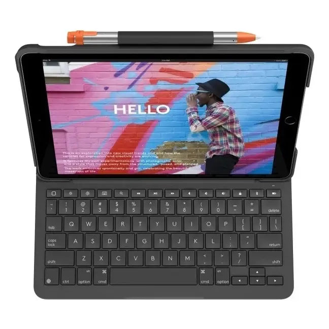 FUNDA CON TECLADO SLIM FOLIO PARA IPAD BLUETOOTH LOGITECH GRADO B