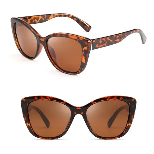 FEISEDY GAFAS DE SOL B0117 BROWN DEGRADED TEA CRYSTAL UV400 NO LEOPARD ACETATE FIBER LIGHT BROWN