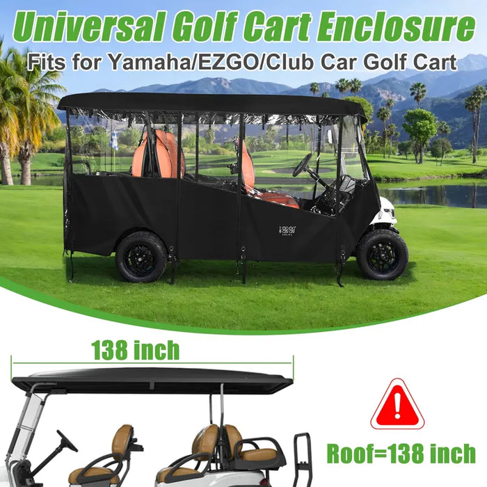 Golf Cart Enclosure 6 Passenger Universal Fit 10L0L Golf Cart GRADO B