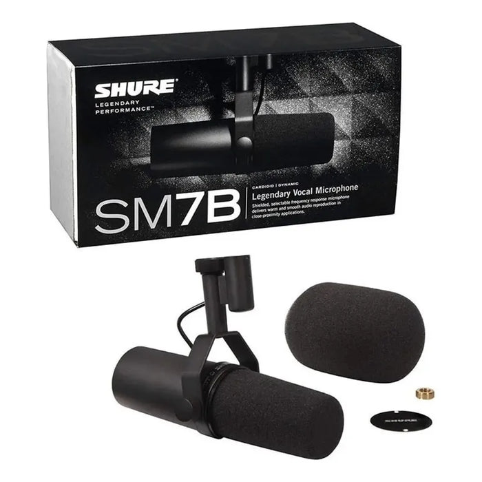 Micrófono Dinámico Shure Sm7b Estudio Podcast Color Negro Sonido Profesional Aislamiento Ruido Versátil GRADO A