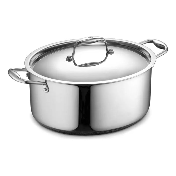 HEXCLAD HORNO HOLANDÉS OVALADO HYBRID DE 6.5 LITROS CON TAPA PLATEADO GRADO B