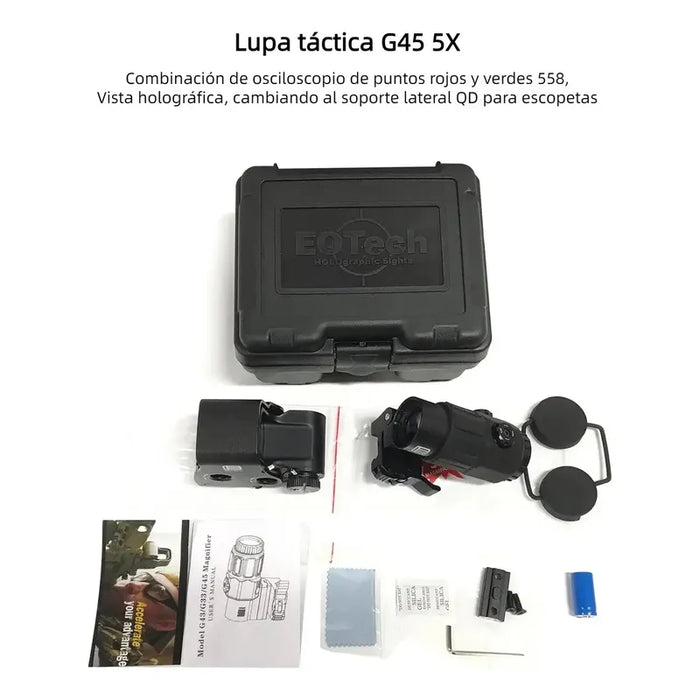 MIRA TÁCTICA HOLOGRÁFICA HÍ­BRIDA EOTECH 558 CON LUPA G45 GRADO B