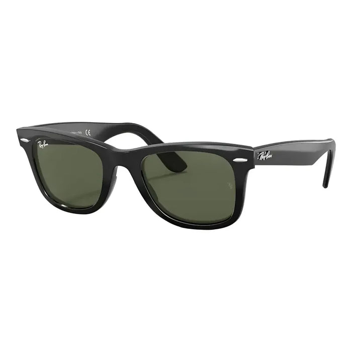 Arm. Solar Ray-ban Wayfarer 0rb2140 Protección Uv 1 Color 901 Color De La Lente Verde Color De La Varilla Negro Color Del Armazón Negro GRADO B