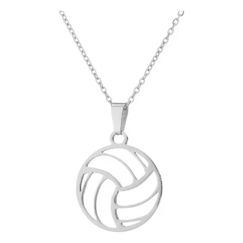 Collar Balón de Voleibol Acero Inoxidable Moda Deporte Unsex Plateado | Grado B