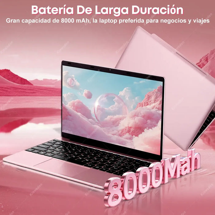 Laptop Portátil Kinwodon Intel Celeron N3060 4Gb Ram + 512Gb Ssd Windows 10 Pro | 14.1'' Fhd 1920*1080 + 8000Mah Batería Oro Rosa Grado B (Va Lento Y El Puntero Se Mueve Solo