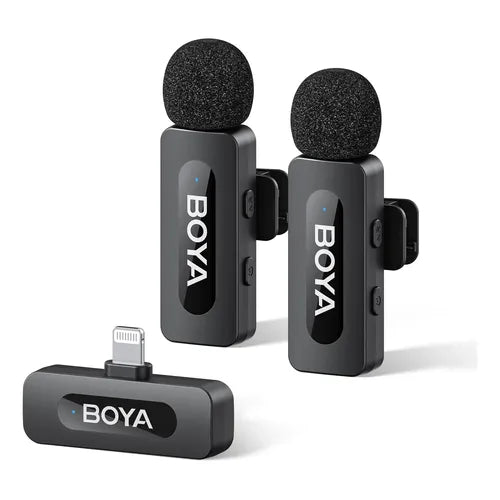 2 Micrófonos de Solapa Inalámbricos Boya BY-V2 para iPhone | Grado B