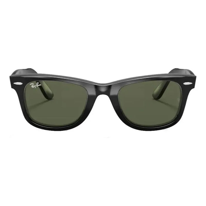 Arm. Solar Ray-ban Wayfarer 0rb2140 Protección Uv 1 Color 901 Color De La Lente Verde Color De La Varilla Negro Color Del Armazón Negro GRADO B