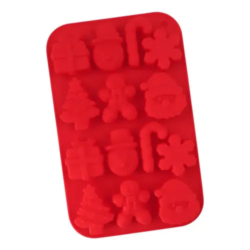 Molde Silicón Navidad 14 Figuras Árbol Jengibre Santa Nieve
