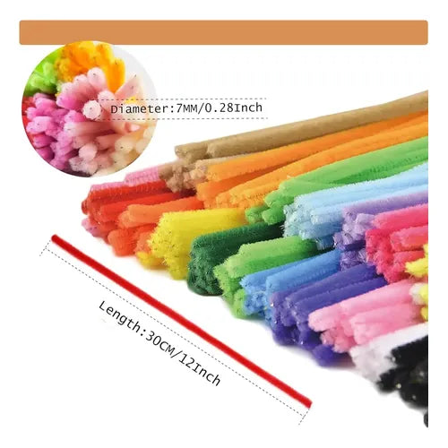100PZ Limpiapipas Chenille Limpia Pipas Acabado Mate | Grado B