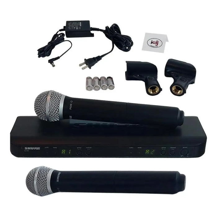 SISTEMA INALÁMBRICO SHURE BLX288/B58 PARA VOZ, 2 MIC NEGRO GRADO A
