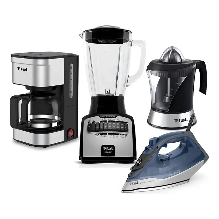 COMBO SET T-FAL ESENCIALES DEL HOGAR, LN82FV28NXM24 NEGRO/AZUL/ACERO INOX GRADO B