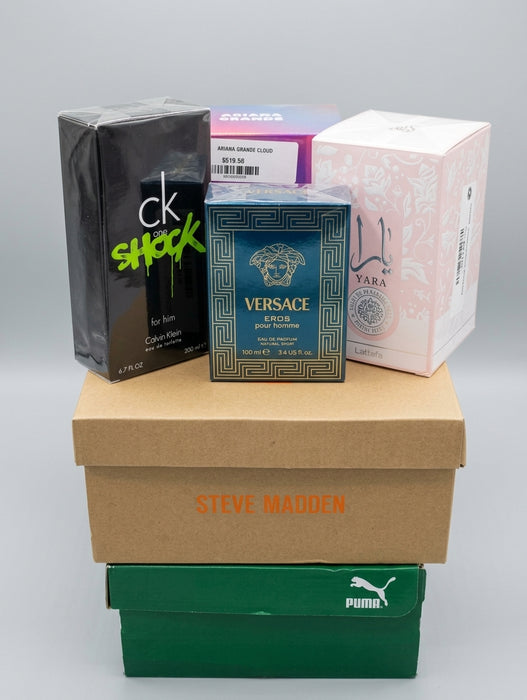 LOTE DE CALZADO & PERFUMERÍA (6 PIEZAS)  |  GRADO B.1