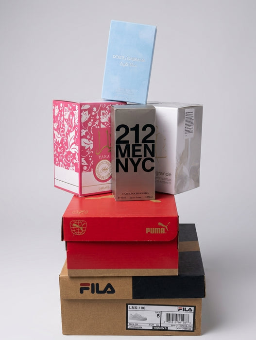 LOTE DE CALZADO & PERFUMERÍA (6 PIEZAS) GRADO B.3