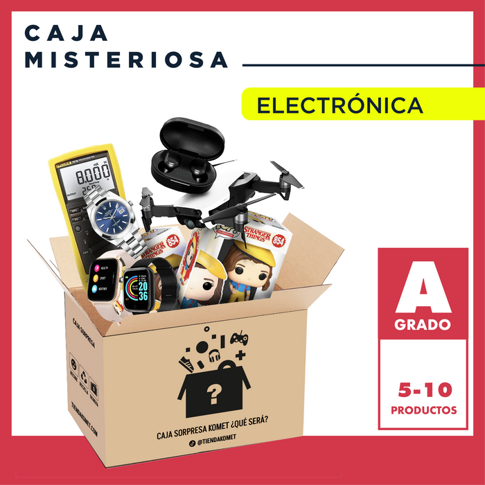 CAJA MISTERIOSA ESPECIAL ELECTRÓNICA GRADO A (5-10 productos) - TiendaKomet México