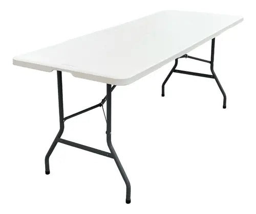 Mesa Plegable Tipo Portafolio STYRKA 180cm Blanca Multiusos GRADO B