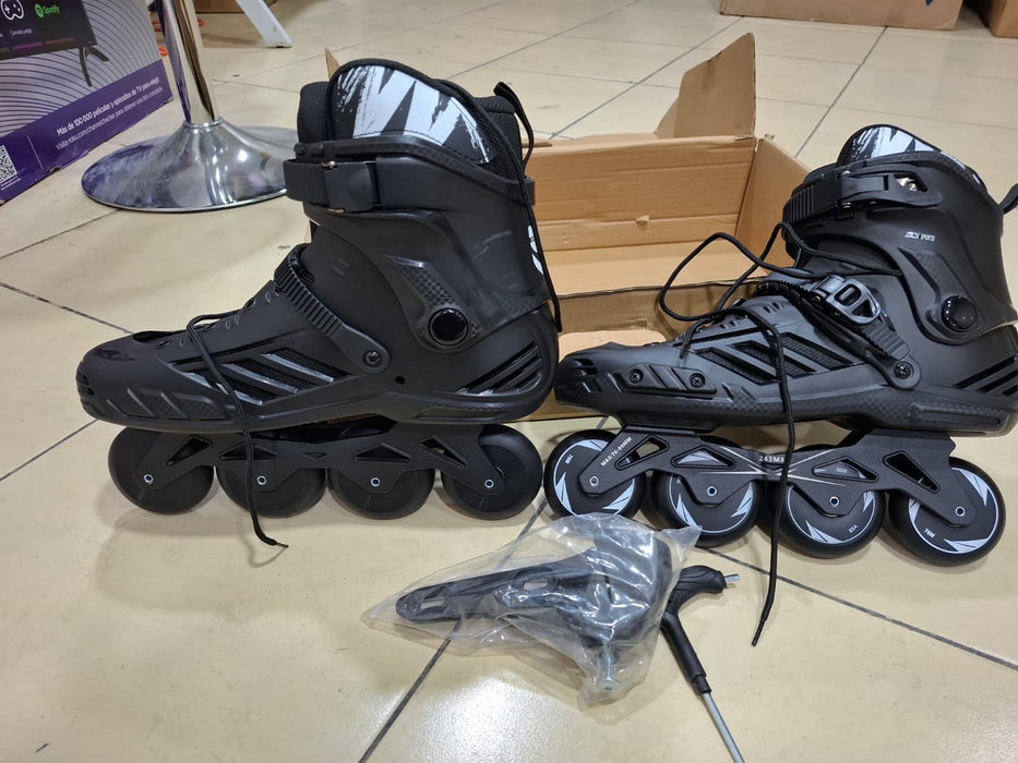 PATINES EN LÍ­NEA PROFESIONALES ALNIAKA 0045A FITNEES FREESKATE COLOR NEGRO TALLA DE LOS PATINES 27.5CM 80 MM GRADO B