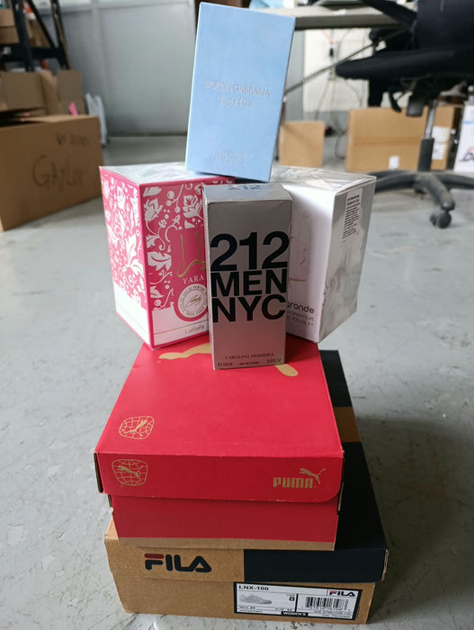 LOTE DE CALZADO & PERFUMERÍA (6 PIEZAS) GRADO B.3
