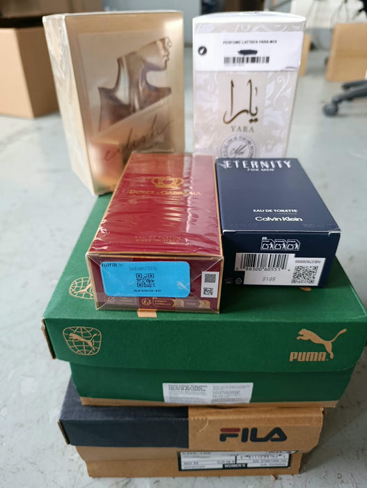 LOTE DE PERFUMES Y TENIS GRADO B.6