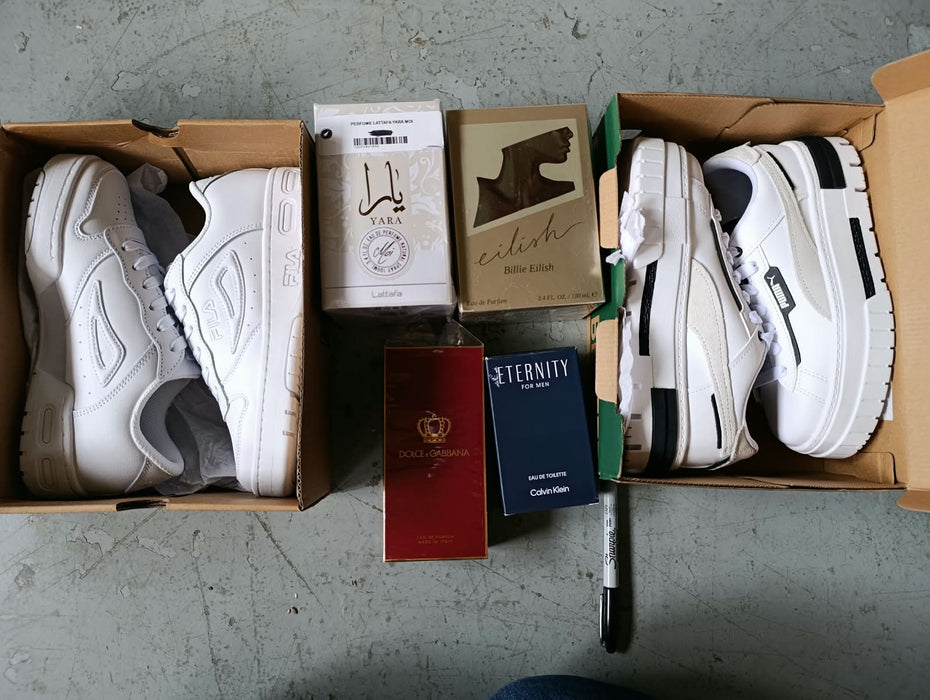 LOTE DE PERFUMES Y TENIS GRADO B.6