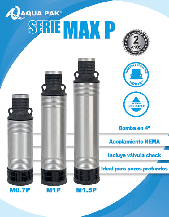 Bomba Sumergible Aquapak 1 HP 42 LPM 12 Etapas M0.7P10-12 Color Gris | Grado B