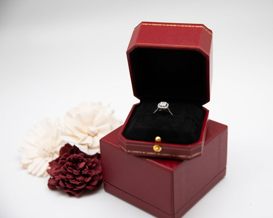 Caja de Anillo para Compromiso Propuesta Regalo Joyas Lujo Naranja | Grado B