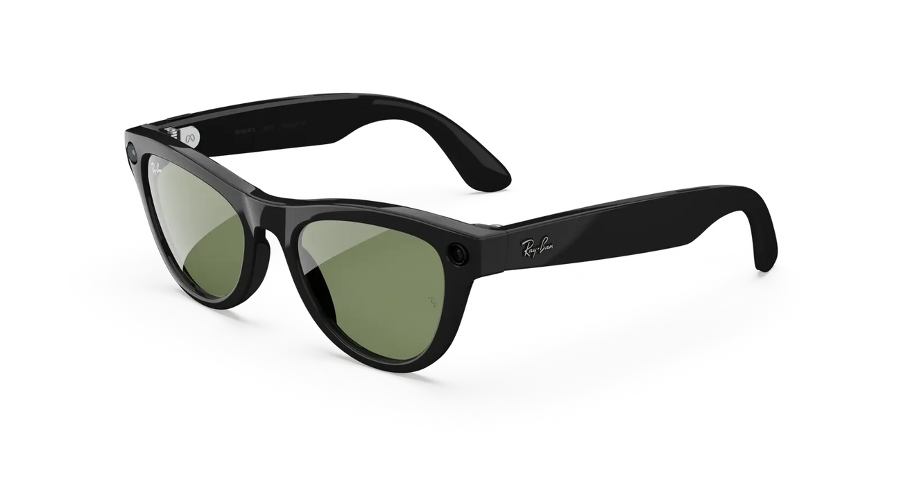 Lentes Inteligentes Ray-Ban Meta Skyler (Gen 2) | Negro Brillante + Micas Verde | Meta Ai + Cámara + Audio Open-Ear | Batería De Mayor Duración | Grado A