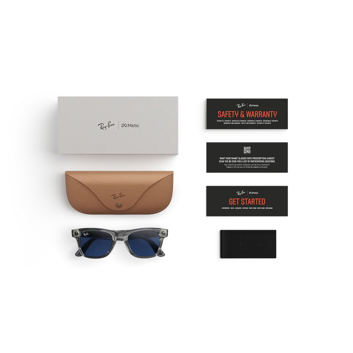 Lentes Wayfarer 2a Generación Sk-1001845-01 Meta Ray-ban Zafiro Gris Transitions GRADO B