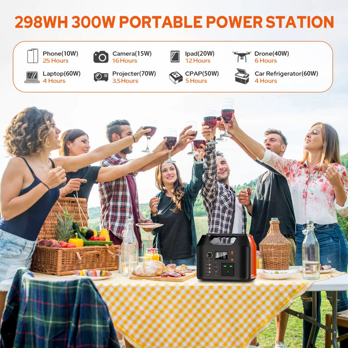 GENERADOR SOLAR PORTATIL 300W PANEL 40W 256WH LIFEPO4 GRADO B