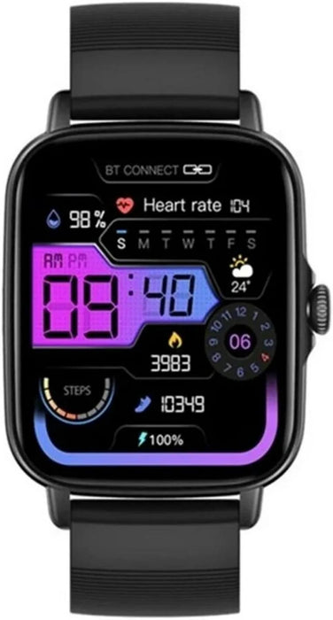 SMARTWATCH COLMI P SERIES P28 PLUS 1.69  CAJA 36MM DE ALEACION NEGRA, MALLA  NEGRA DE  SILICONA GRADO A