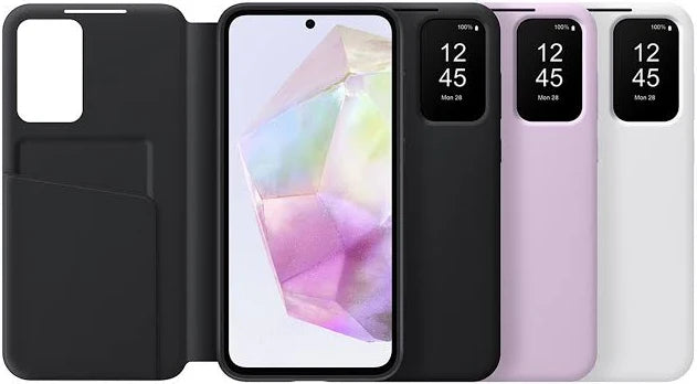 FUNDA PARA GALAXY A35 SMART VIEW WALLET COVER COLOR: BLACK NEGRO LISO GRADO A