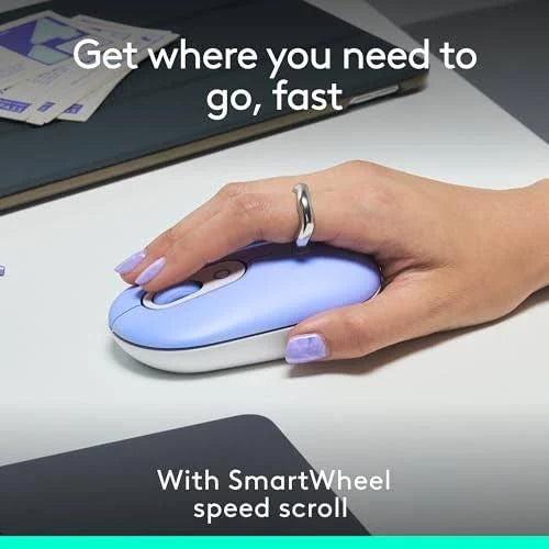 MOUSE LOGITECH POP WIRELESS BLUETOOTH COMPACT LILAC GRADO A