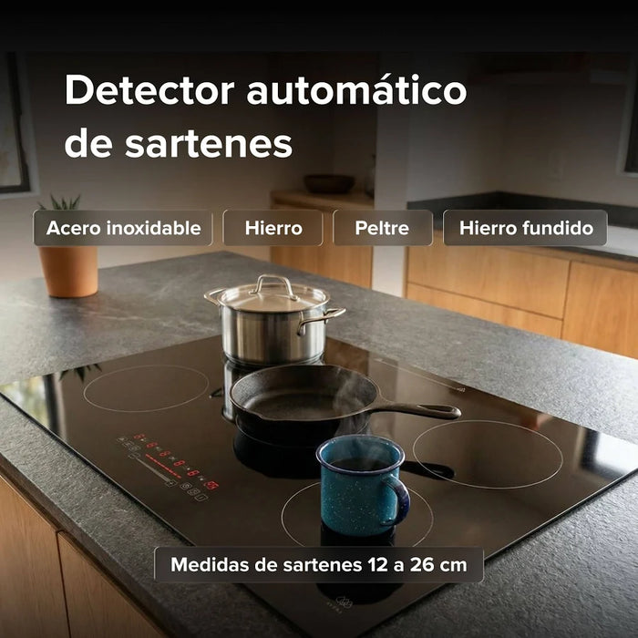 PARRILLA DE INDUCCIÓN 5 ZONAS 77CM 220 V 7621 W AVERA PIV577 NEGRO GRADO B