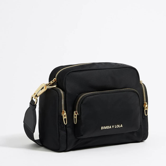 BANDOLERA MUJER BIMBA Y LOLA MULTIBOLSILLOS MEDIANA NEGRA GRADO B