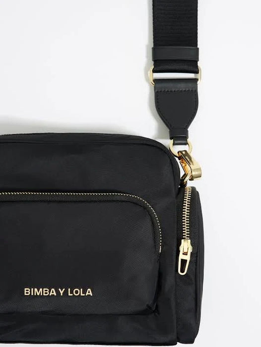 BANDOLERA MUJER BIMBA Y LOLA MULTIBOLSILLOS MEDIANA NEGRA GRADO B