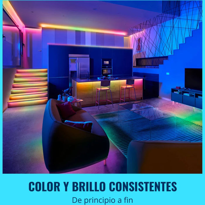 TIRA INTELIGENTE WIZ NEÓN CON LUZ MULTICOLOR 5 METROS RGB GRADO A