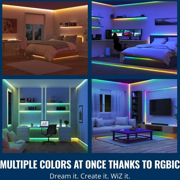 TIRA INTELIGENTE WIZ RGBIC DE 10 METROS LUZ MULTICOLOR RGB GRADO A