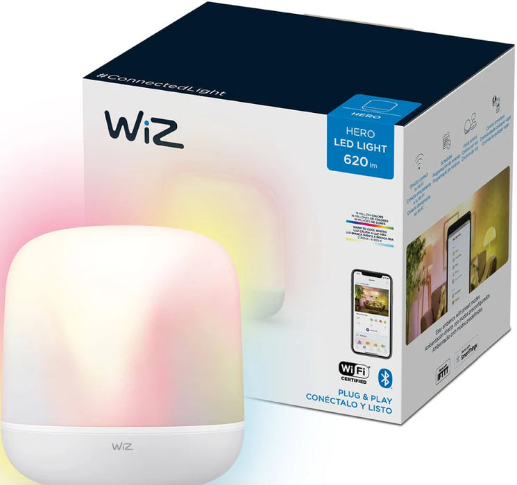 LÁMPARA INTELIGENTE DE MESA HERO MULTICOLOR WIZ LUZ BLANCO CÁLIDO GRADO A