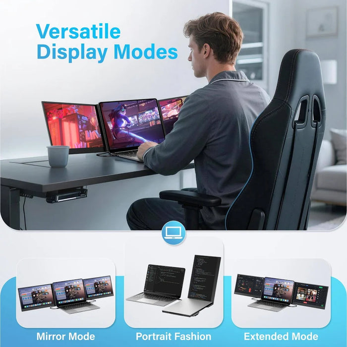 Pantalla Externa Triple 15.6  Fhd Para Laptop Win/ GRADO A