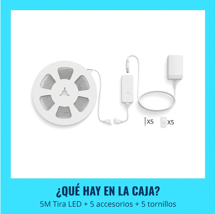 TIRA INTELIGENTE WIZ NEÓN CON LUZ MULTICOLOR 5 METROS RGB GRADO A