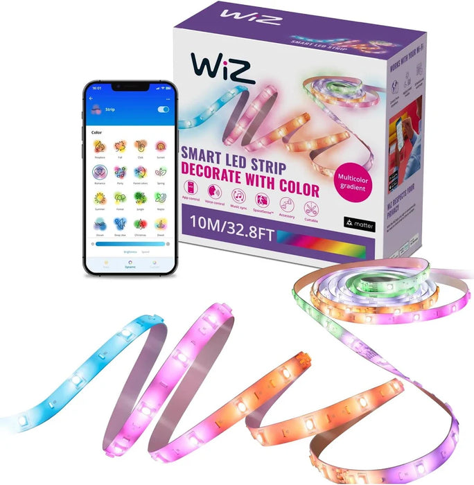 TIRA INTELIGENTE WIZ RGBIC DE 10 METROS LUZ MULTICOLOR RGB GRADO A